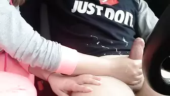 Secretly Filmed a Step Sister Masturbating to me in the Car! Family Therapy