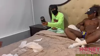 Stepmom caught stepson and friends playing with a warrior toy and then mounts them. HoneyPlayBox