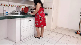 Today I had to meet my new stepmother, she has a nice booty, we ended up fucking in the kitchen without our family knowing