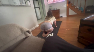 Step Sister gets Poked Doing Yoga