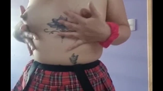 My stepsister shows her yummy boobs
