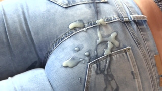 My brother-in-law's huge dick makes me sperm on my behind with my jeans on