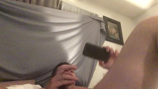 Stroking my dick watching family porn