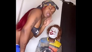 BOOTY SHAKING STEPSISTER PLAYS WITH CLOWN STEPBROTHER