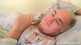 Cute nurse fucks gramps prick in hospital bed