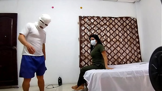 stepson spying on his sweet stepmother, they end up fucking and screaming.