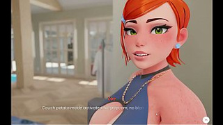 Mansion Days [ TABOO Asian cartoon Game ] Ep.13 RISKY ORAL SEX while her STEP SIS went to the BATHROOM !