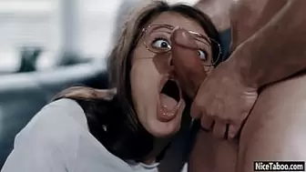 Fine giant butt youngster Gia Derza nailed so hard in bum by priest after oral sex