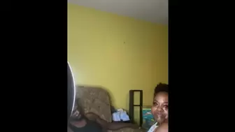 Black BIG BREASTED WOMAN MILF Gags Chokes Pukes while Swallowing Step Brothers BBC while Family’s Home