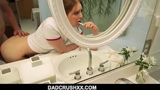 Youngster Stepdaughter Brushing Teeth Fuck SELF PERSPECTIVE