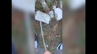Pee Mix of almost didn't make risky back yard pissing one film loop